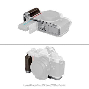 SmallRig 5707 L-Shaped Mount Plate with Wooden Handle for Nikon Z f, silver